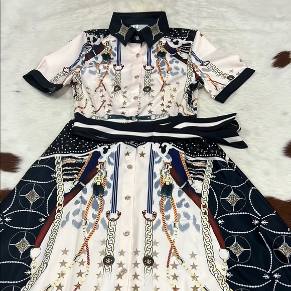 Elegant Printed Shirt Dress - Picture 9 of 10